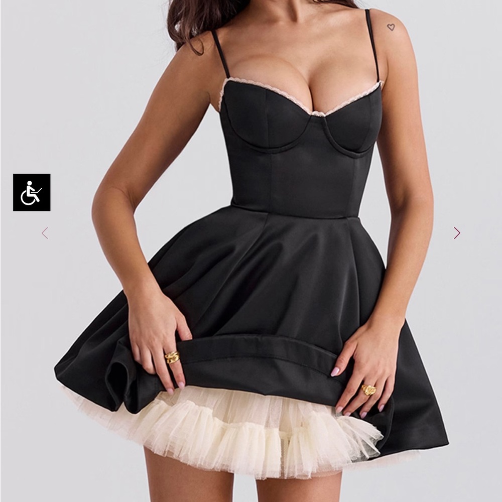 House of CB MINIMOISELLE- Black Tulle Mini Dress